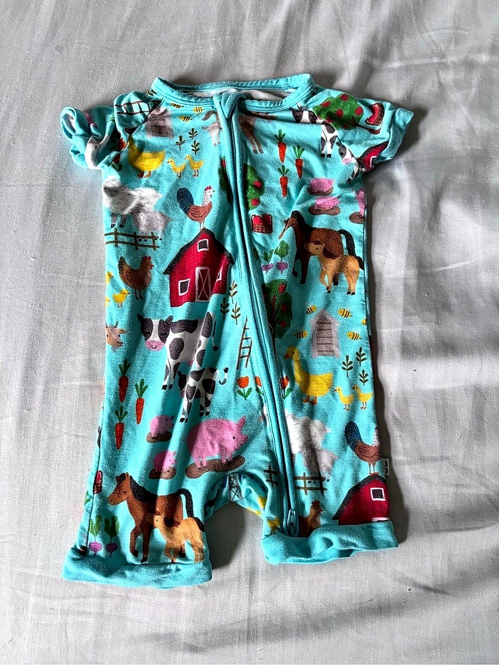 Little Sleepies Shorty Zippy Kids Blue Footie